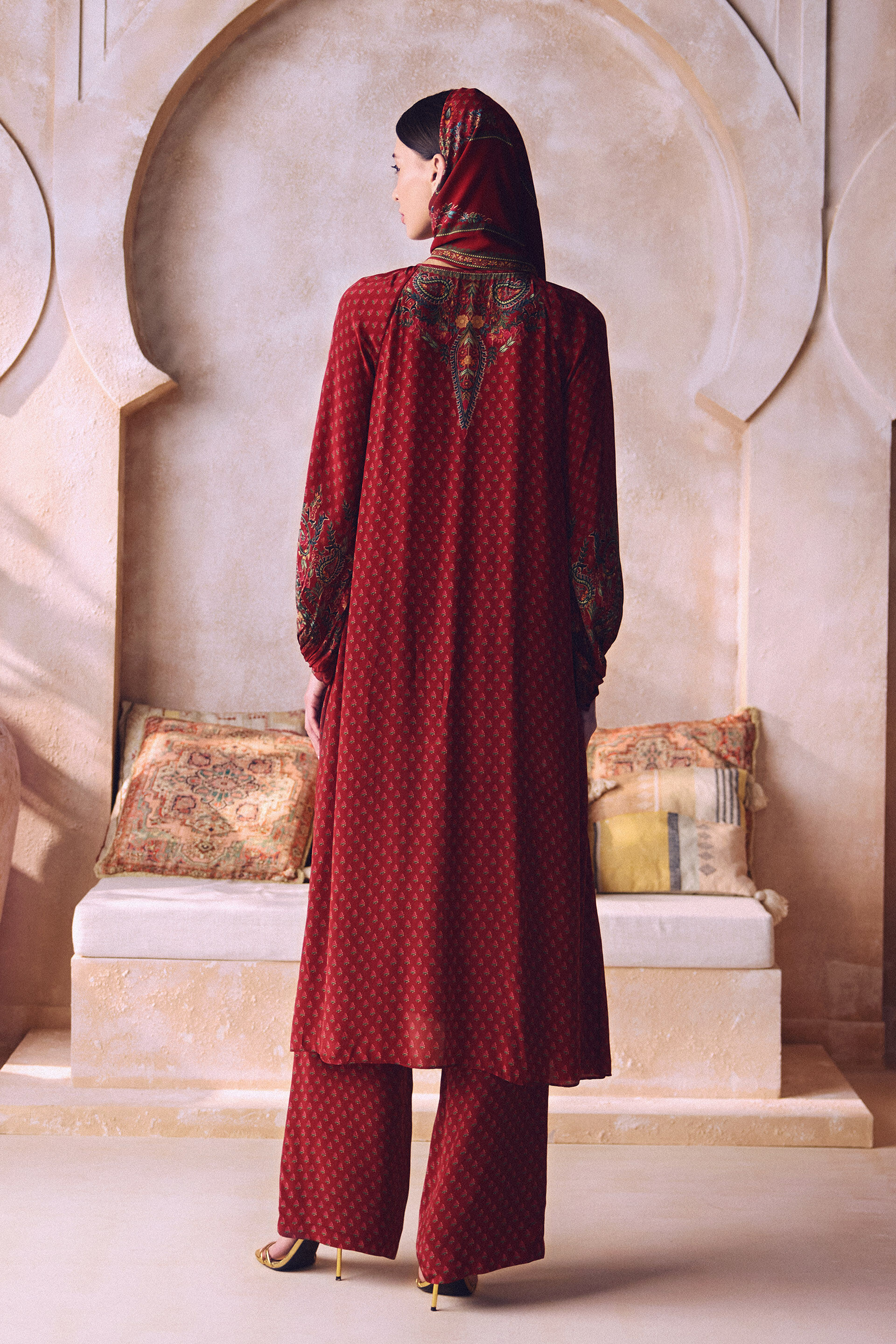Alishba Kurta Set - Red
